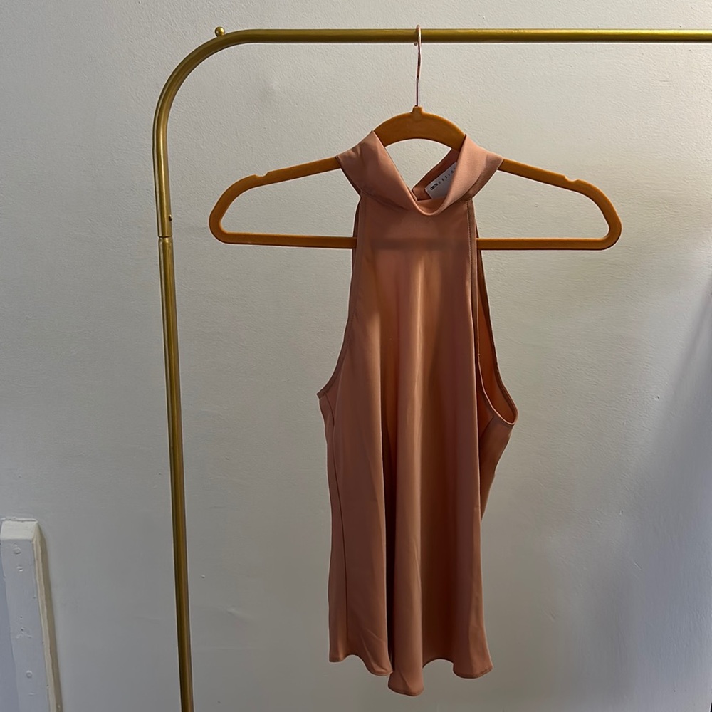 Peach Sleeveless (Mostly) Backless Top.